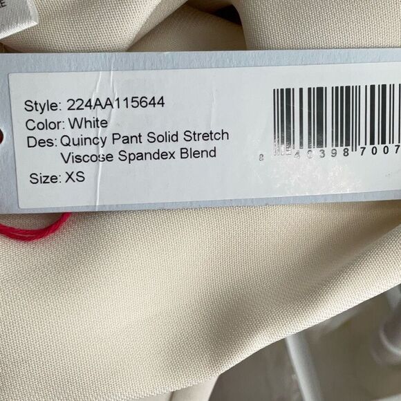 NWT Frances Valentine White Quincy Stretch Pull On Cropped Trouser Pants Size XS - Picture 10 of 10